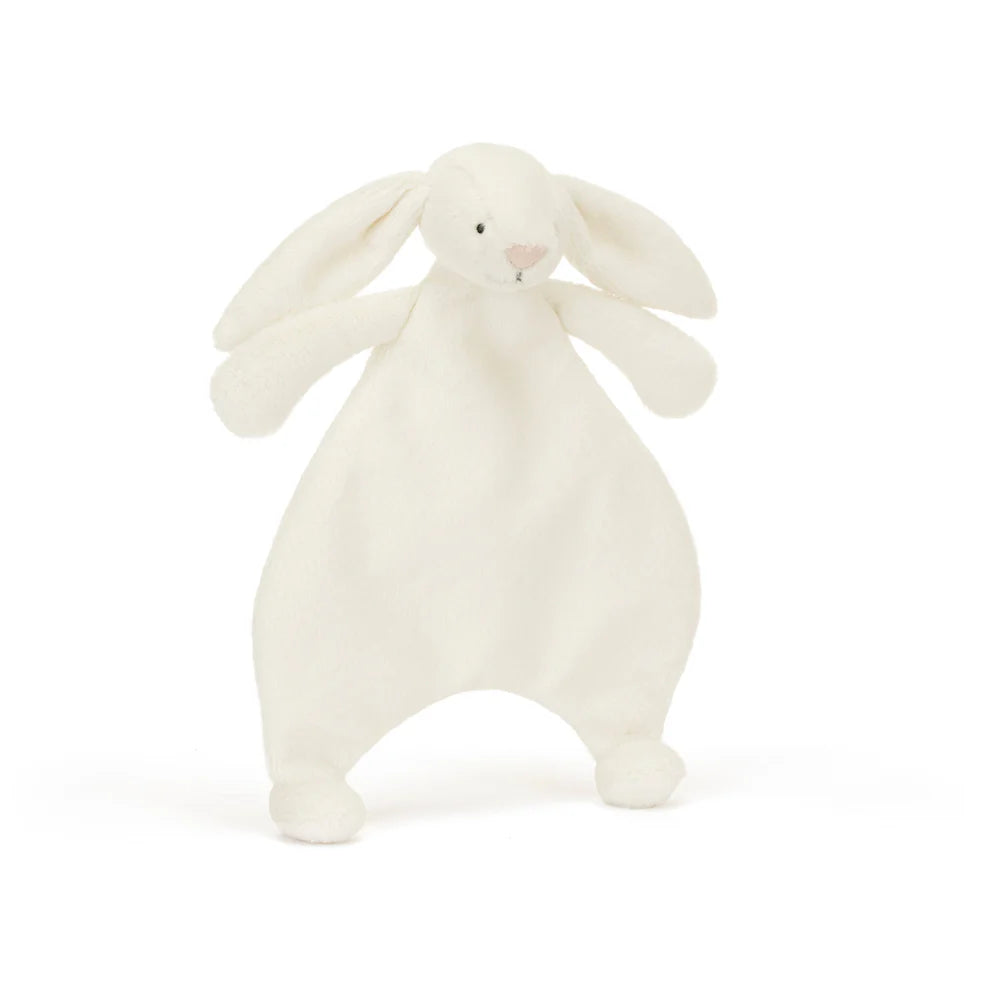 Huggable and comforting Jellycat creationsBashful Cream Bunny Comforter By Jellycat