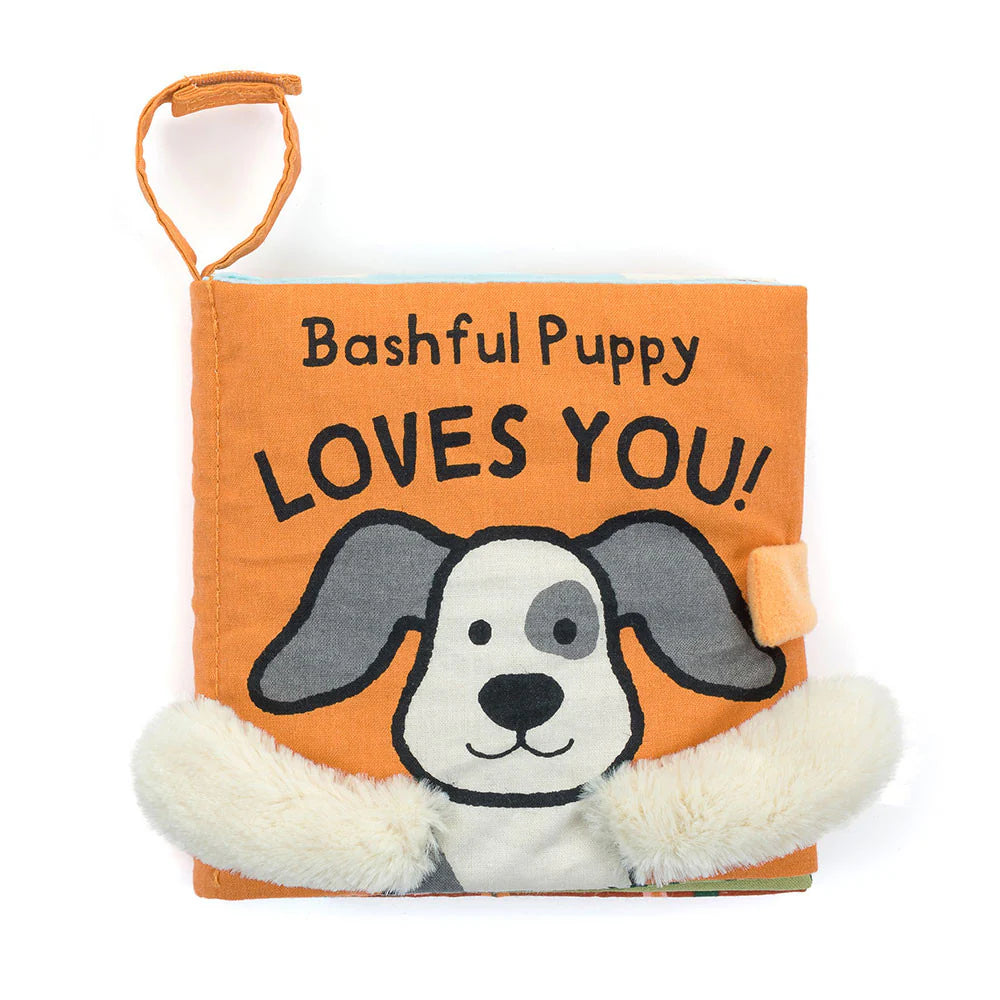 Soft and endearing Jellycat plushiesBashful Puppy Loves You Soft Book