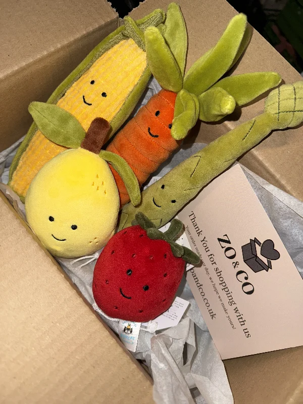 Cuddly and lovely Jellycat animalsFive a Day Jellycat Box
