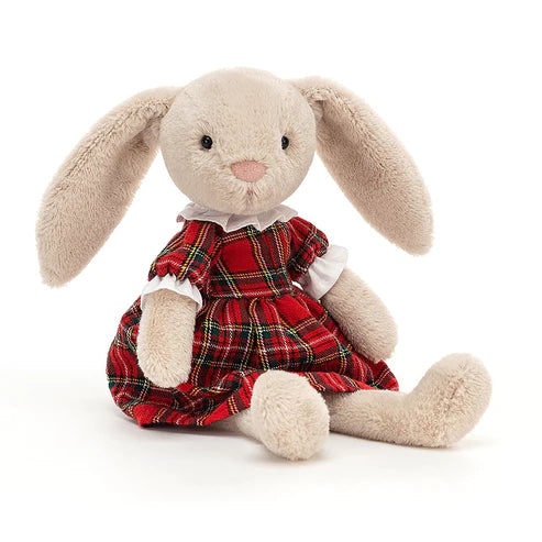 Huggable and charming Jellycat beloved by all ages.Lottie Bunny Tartan