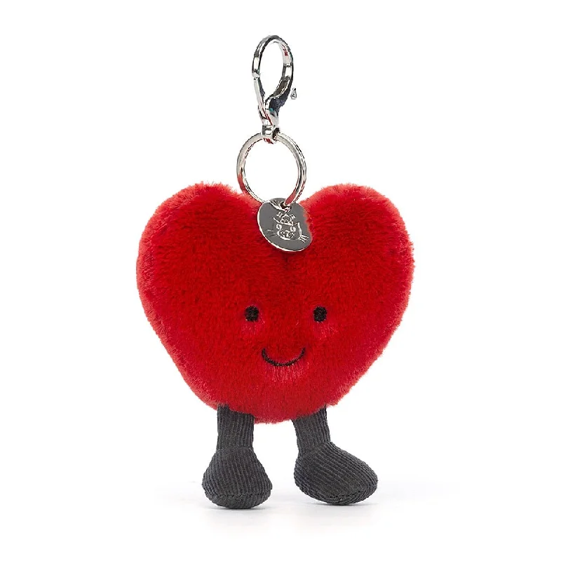 Cuddly and delightful Jellycat naptime buddiesJELLYCAT AMUSEABLE HEART BAG CHARM RED & BLACK 16X9X3 CM Cuddly and delightful Jellycat naptime buddiesJELLYCAT AMUSEABLE HEART BAG CHARM RED & BLACK 16X9X3 CM