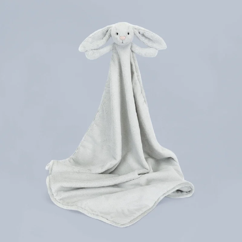 Cozy and gentle Jellycat attention to detailJellycat Bashful Bunny Blankie, Silver