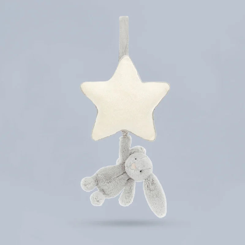 Soft and charming Jellycat designsJellycat Bashful Bunny Musical Pull, Silver