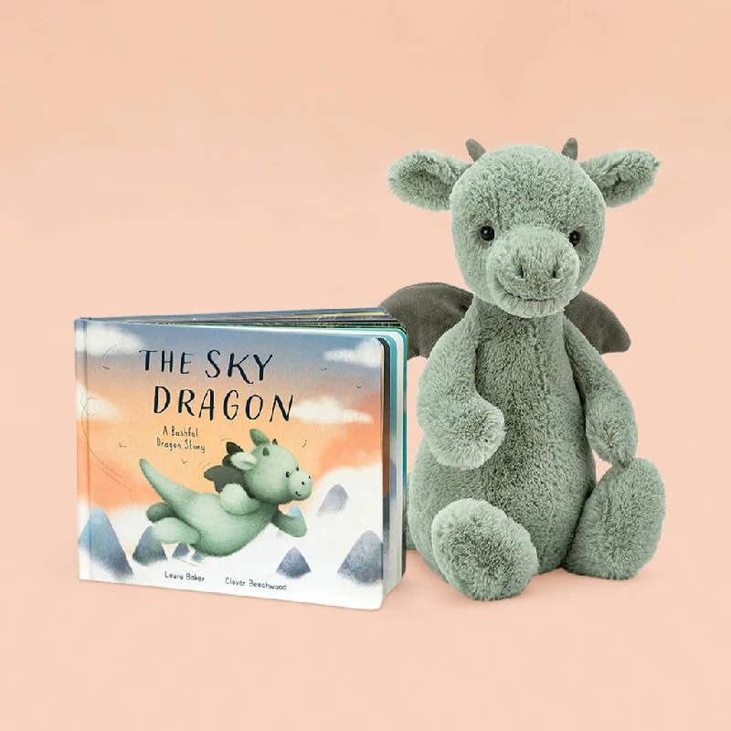 Soft and cozy Jellycat high-quality craftsmanshipJellycat Bashful Dragon with The Sky Dragon Book Gift Set Soft and cozy Jellycat high-quality craftsmanshipJellycat Bashful Dragon with The Sky Dragon Book Gift Set