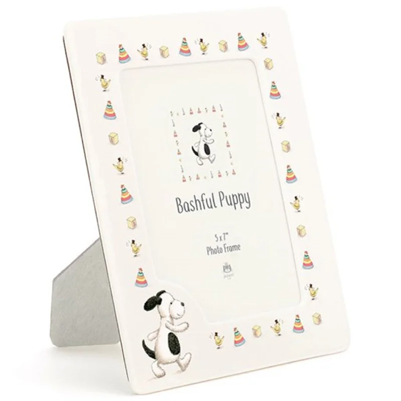 Adorable and plush Jellycat emotional support friendsJellycat Bashful Puppy Ceramic Frame
