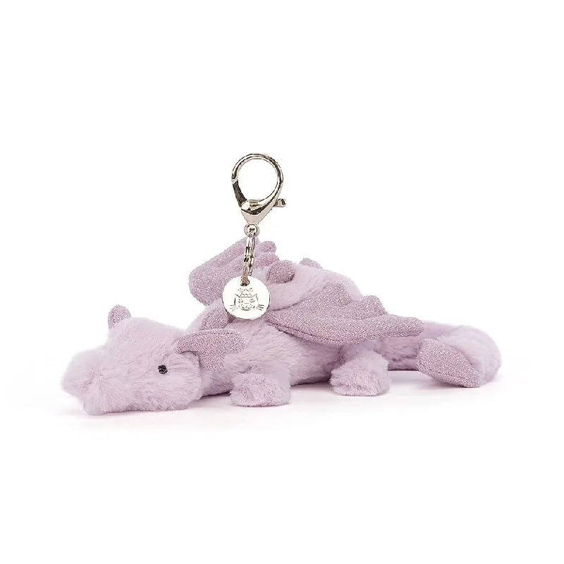 Soft and charming Jellycat designsJELLYCAT LAVENDER DRAGON BAG CHARM LAVENDER & GLITTER 12X8X22 CM