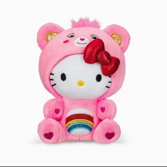 Cheerful and happy stuffed figuresCheerful and happy stuffed figuresSanrio Hello Kitty in Cheer Care Bear Costume 9" Stuffed Plush
