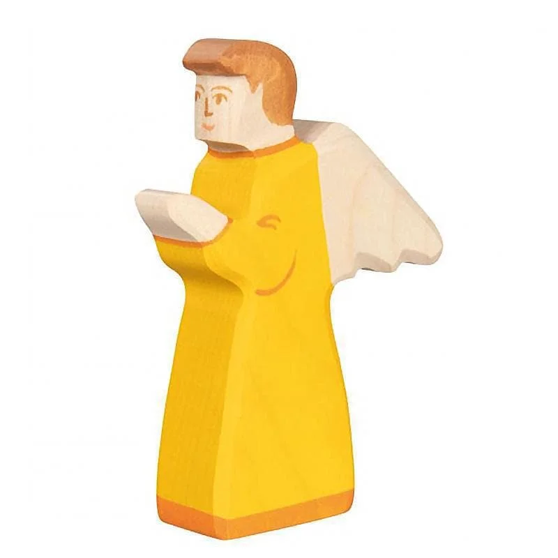 intricately designed wooden toys                 Angel - Orange