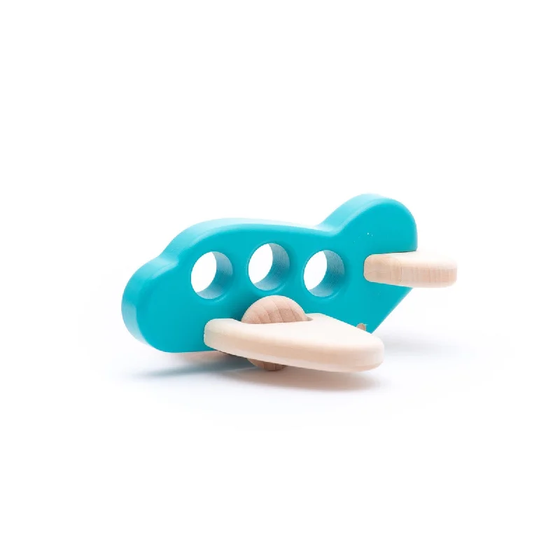 historically inspired wooden toys that teach history                   Bajo blue airplane