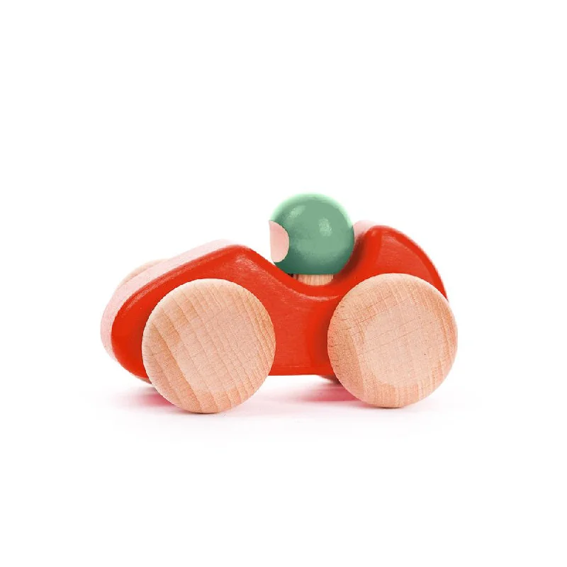 sustainable wooden toys                   Bajo red racing car