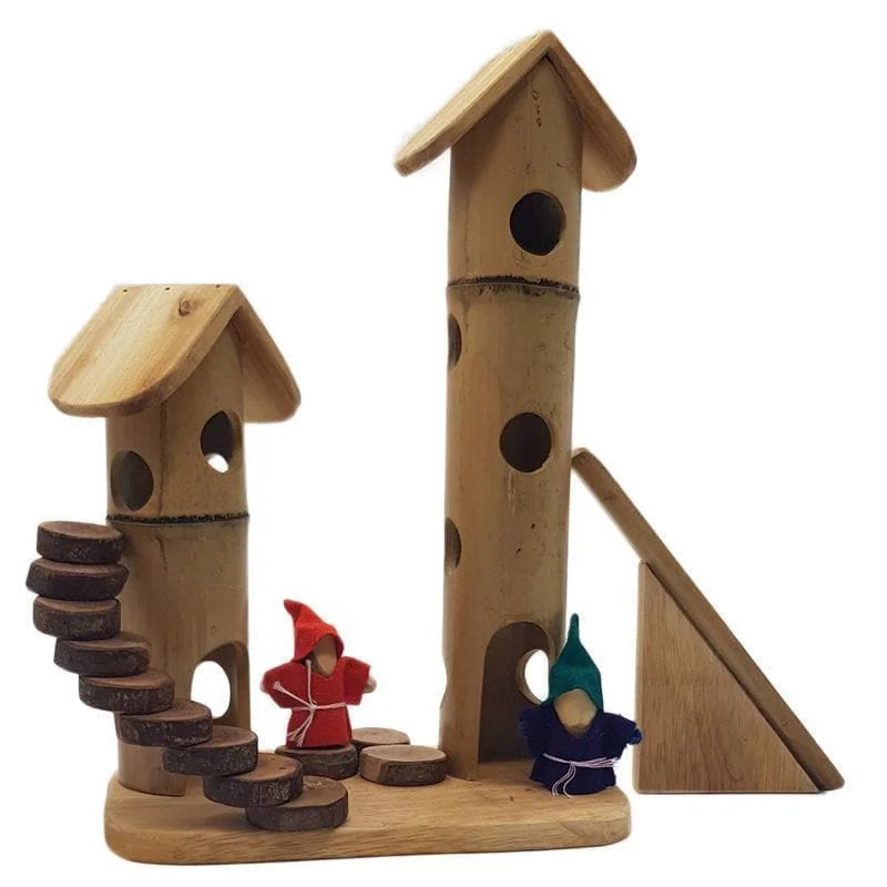 eco-friendly and safe wooden toys                   Bamboo Gnome Play Set