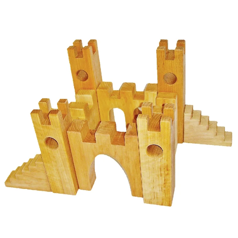 classic wooden toys for kids                Bauspiel knight's castle 10 pcs