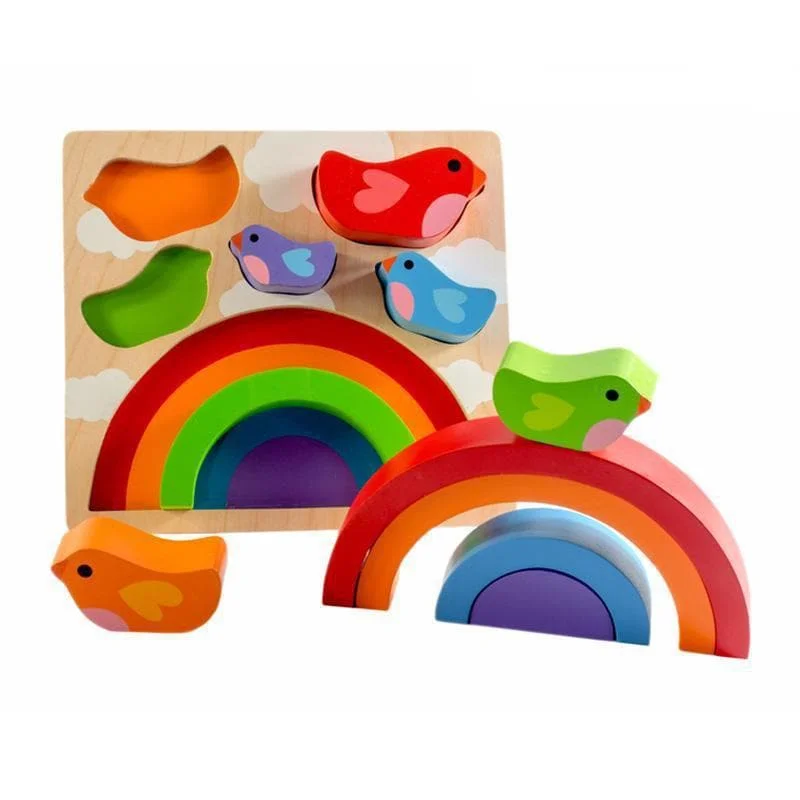 tactile wooden toys                   Bird And Rainbow Puzzle