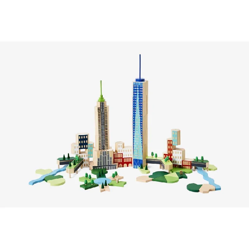 child-safe wooden toys                 Blockitecture NYC big apple set