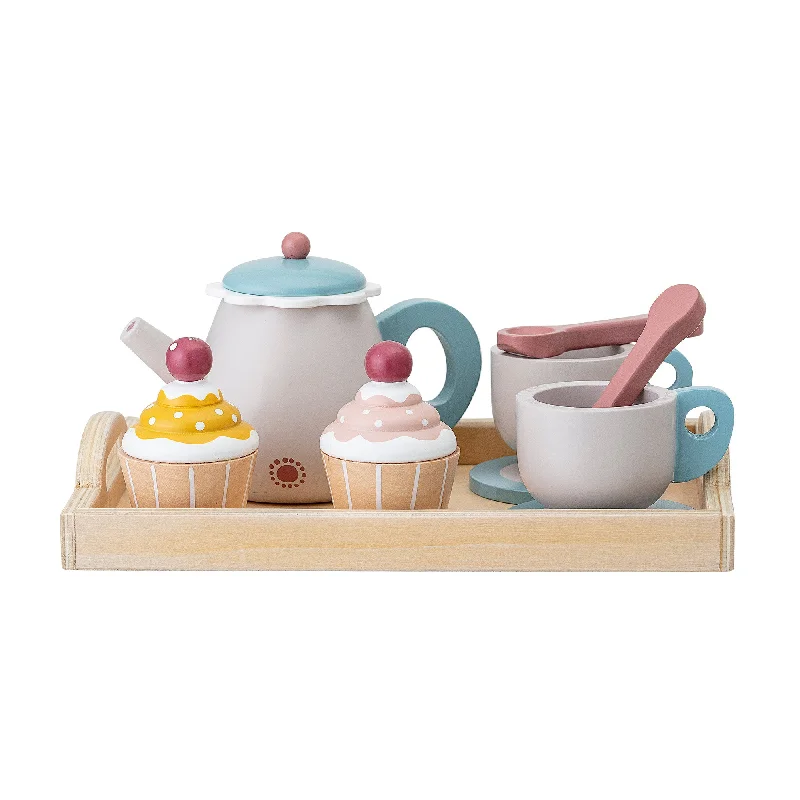 traditional wooden toys                   Bloomingville Tea Set Food Play Set
