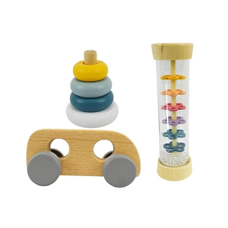 thoughtfully crafted and safe wooden toys                   Calm and Breezy Baby Gift Set