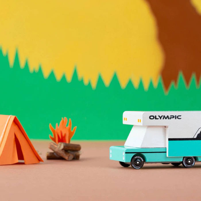 sturdy and long-lasting wooden toys for active play                   Candylab candycar olympic RV