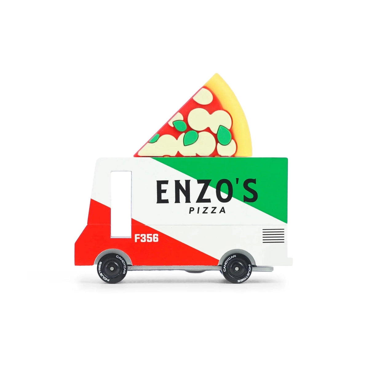 intricately designed wooden toys                 Candylab Candyvan pizza van