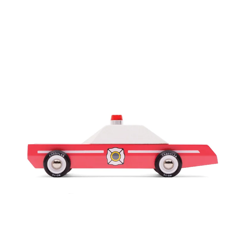 sturdy and safe wooden toys                 Candylab Firechief Patrol Car