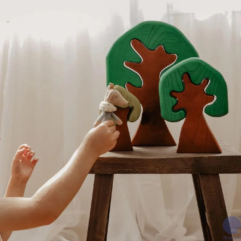 eco-friendly and sustainably made wooden toys                   Coloured Wooden Trees
