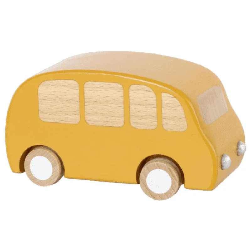 skillfully crafted wooden toys                   Maileg yellow wooden bus