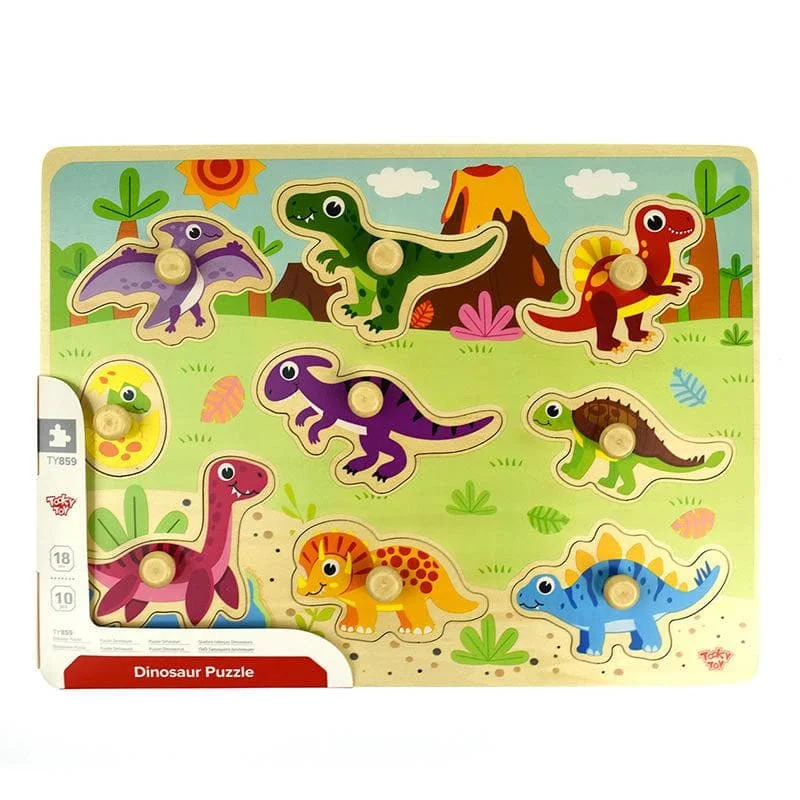 sturdy construction wooden toys                   Dinosaur Peg Puzzle