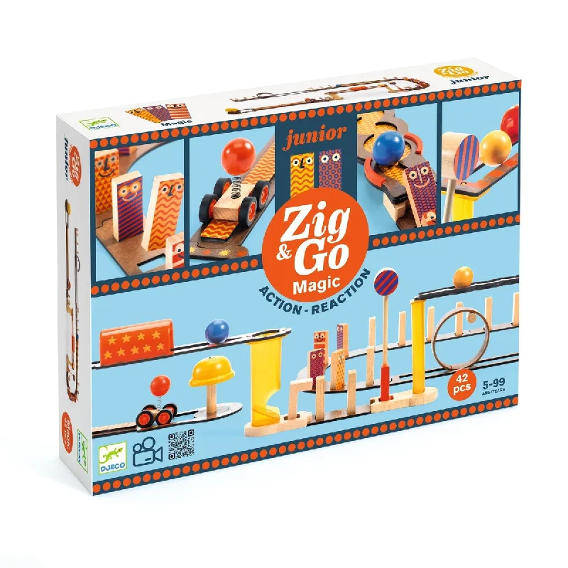 functional wooden toys               Djeco zig & go junior - magic 42 pcs