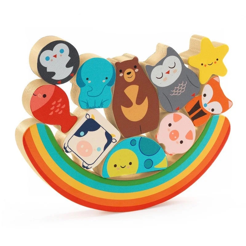 eco-conscious wooden toys that promote sustainability Djeco puzz et boom rainbow puzzle & stacking toy eco-conscious wooden toys that promote sustainability Djeco puzz et boom rainbow puzzle & stacking toy