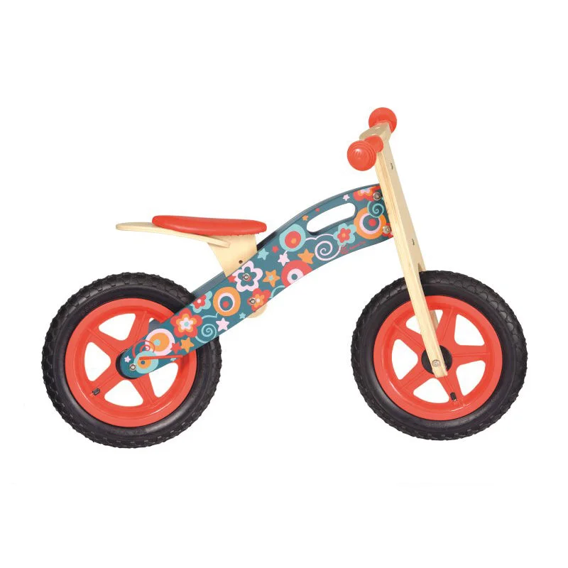 enchanting wooden toys for toddlers                   Egmont Toys Wooden Balance Bike with Pink Flowers