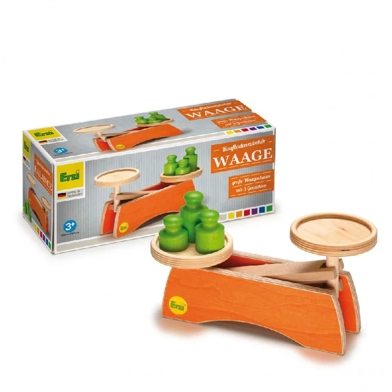 sturdy and long-lasting wooden toys for active play                   Erzi Scale