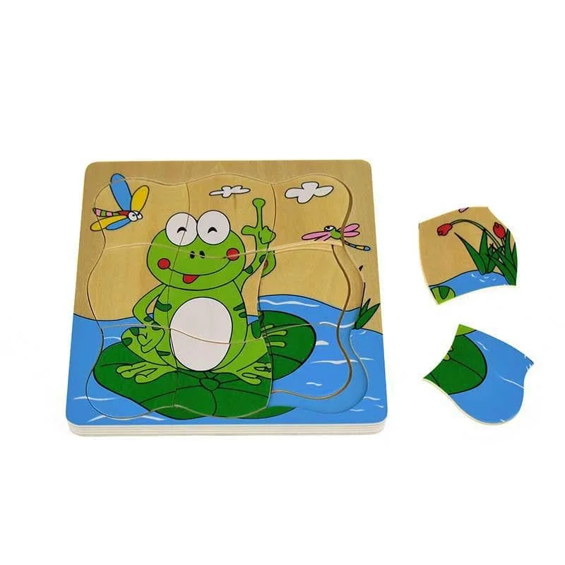 robust and engaging wooden toys for kids                   Frog Life Cycle 4 Layers