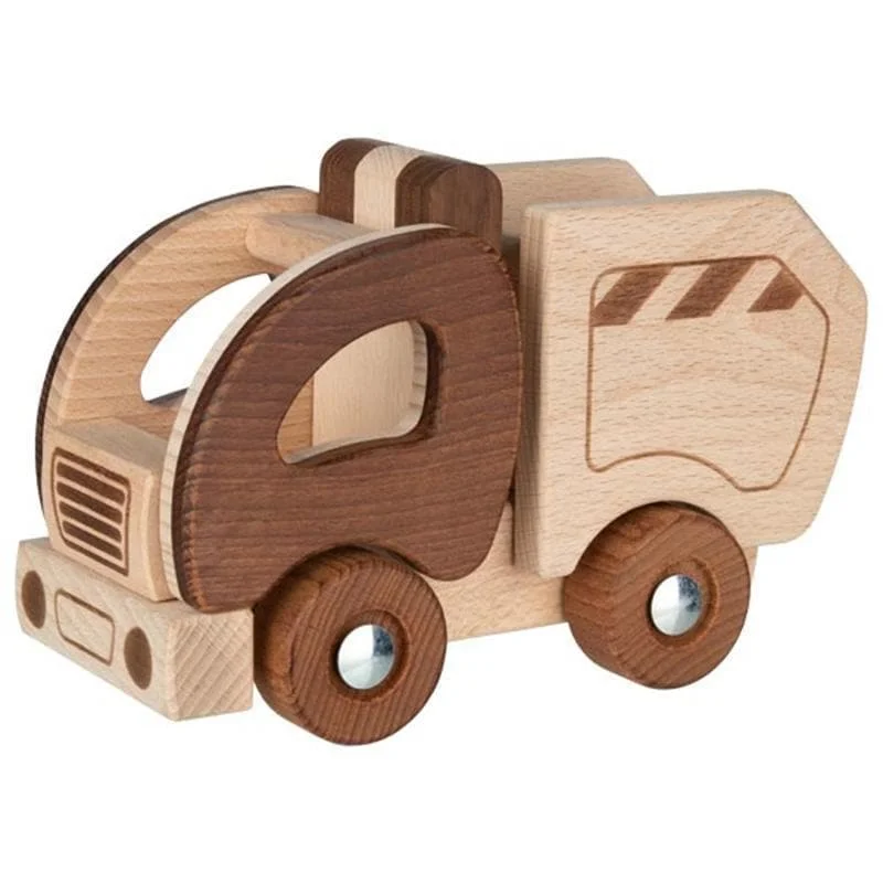sturdy and safe wooden toys                 Garbage Truck - Nature