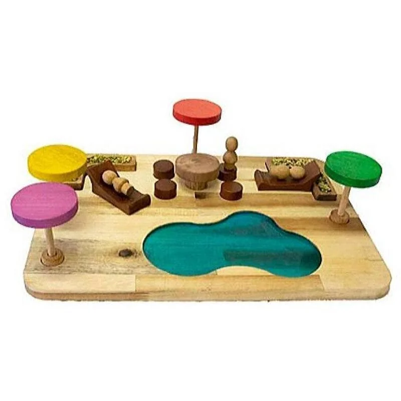 handcrafted wooden toys                  Gnomes Resort Imaginative Play Set