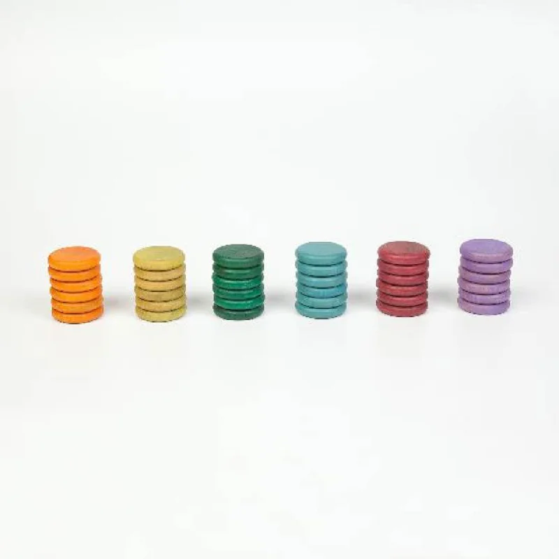 eco-friendly wooden toys                   Grapat pastel coins 36 pcs