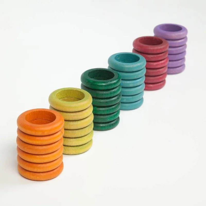 enchanted wooden toys                   Grapat pastel rings 36 pcs