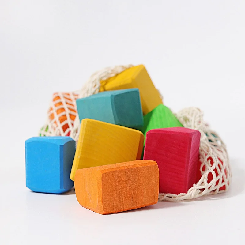 naturally finished and non-toxic wooden toys Grimm's waldorf blocks large multi-coloured 15 pcs naturally finished and non-toxic wooden toys Grimm's waldorf blocks large multi-coloured 15 pcs