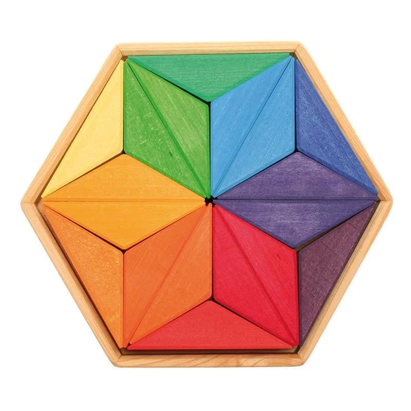 delightful wooden toys for children                   Grimm's complementary star puzzle