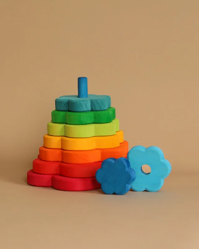 enchanting wooden toys for children                   Grimm's Flower Stacking Tower