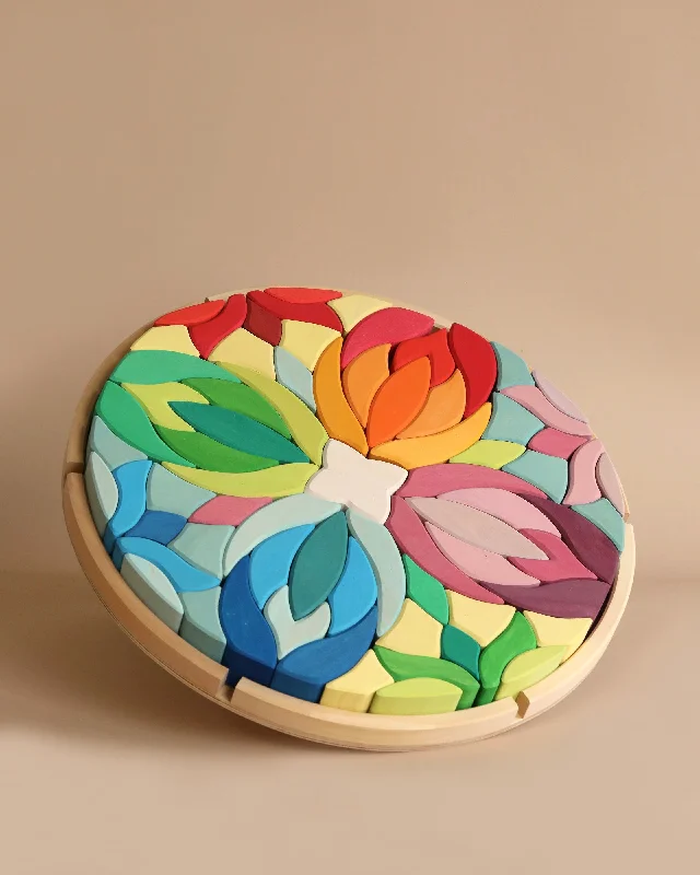 detailed wooden toys                 Grimm's Lara Circle Flower Building Set