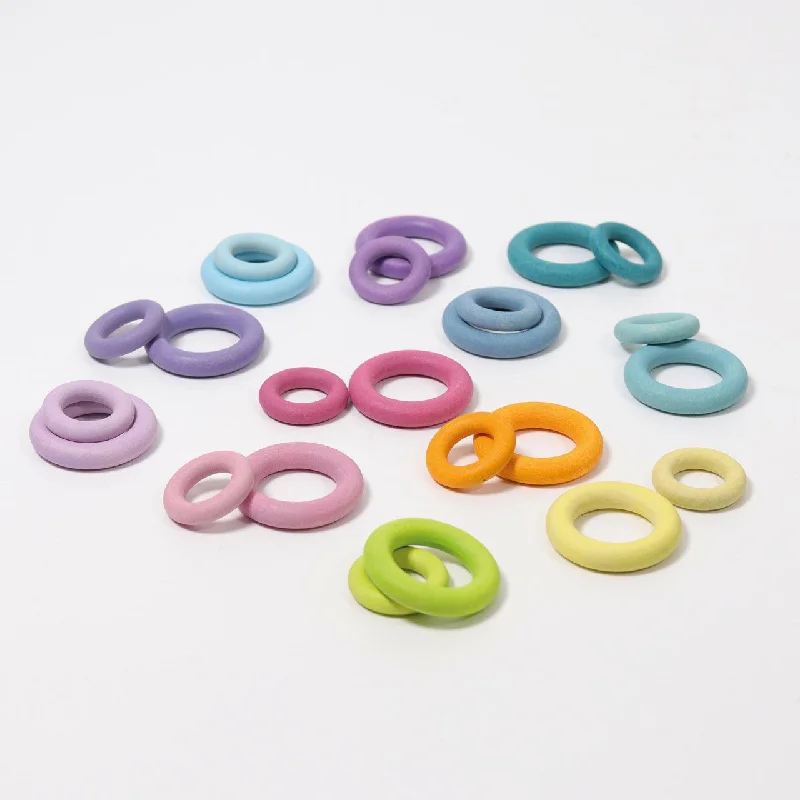 sturdy construction wooden toys                   Grimm's Pastel Building Rings