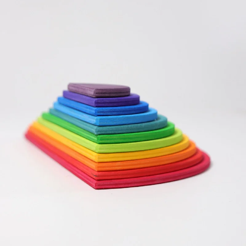 colorful wooden toys for toddlers             Grimm's Rainbow Semi Circle Set