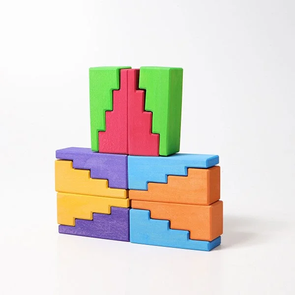 non-toxic wooden toys                   Grimm's rainbow stepped roof