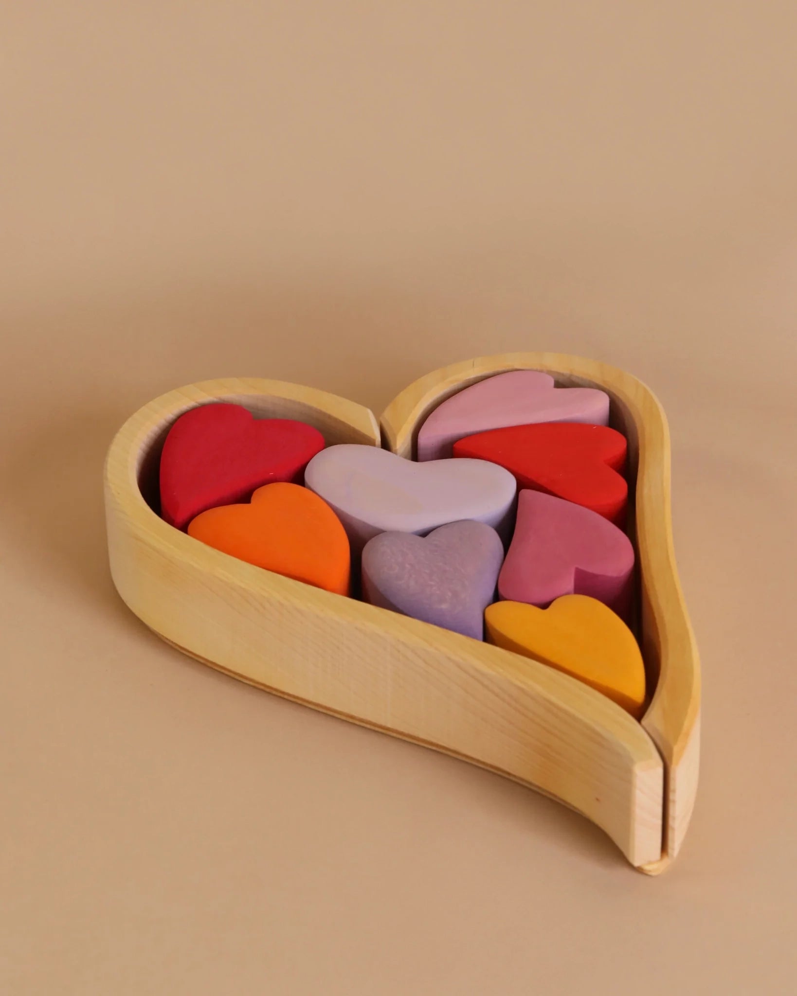 robust and engaging wooden toys for kids                   Grimm's Red Hearts Building Blocks
