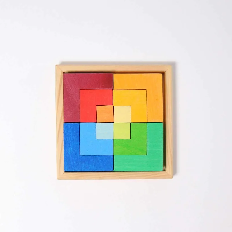 sturdy construction wooden toys                   Grimm's small creative puzzle square