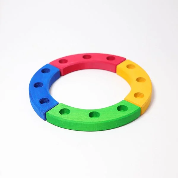 skillfully made wooden toys               Grimm's wooden birthday ring 12 years - multi coloured