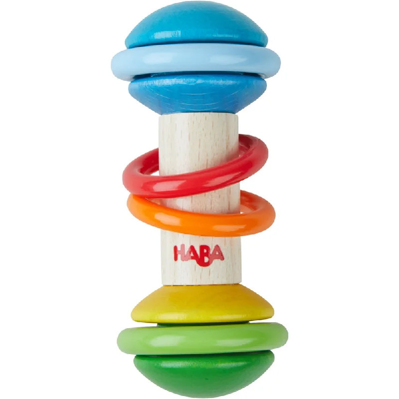 whimsical wooden toys                   Haba Rainmaker Rattle Stick