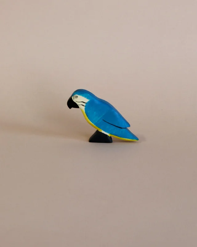 sturdy and long-lasting wooden toys for active play                   Handmade Holzwald Blue Parrot