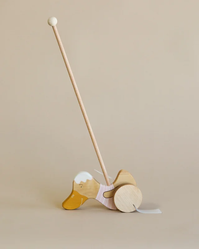 enchanting and magical wooden toys that spark the imagination Handmade Wooden Duck Push Toy | Light Pink enchanting and magical wooden toys that spark the imagination Handmade Wooden Duck Push Toy | Light Pink