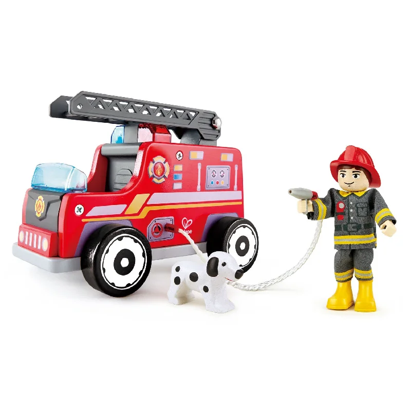 robust and child-safe wooden toys for all ages                   Hape Fire Truck