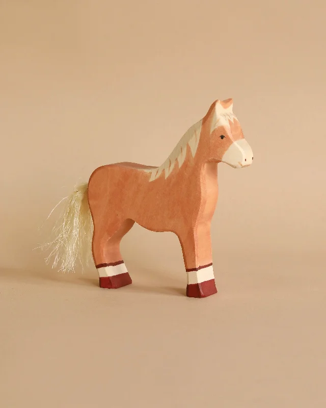environmentally conscious wooden toys                 Holztiger Horse, Standing, Light Brown